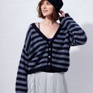 Gilet rayé oversize en Evanescent, Plassard - M'Toinette
